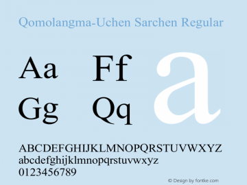 Qomolangma-Uchen Sarchen 2.00 Font Sample