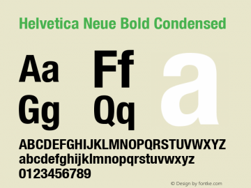 Helvetica Neue Bold Condensed Version 001.000图片样张