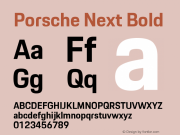 PorscheNext-Bold Version 1.009; build 0003 Font Sample