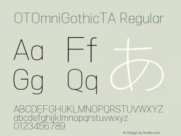 OTOmniGothicTA Regular Version 1.0 Font Sample