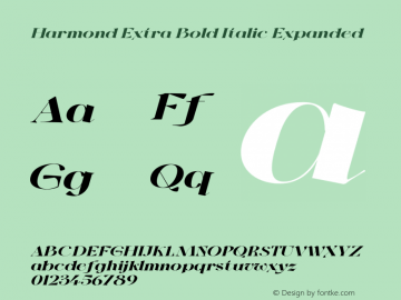 Harmond-ExtBdItaExp Version 1.001;Fontself Maker 3.5.4 Font Sample