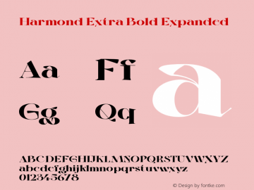 Harmond-ExtraBoldExpanded Version 1.001;Fontself Maker 3.5.4 Font Sample