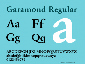 Garamond Regular Converted from U:\HOME\PEARCE\AT\TTFONTS\ST000031.TF1 by ALLTYPE图片样张