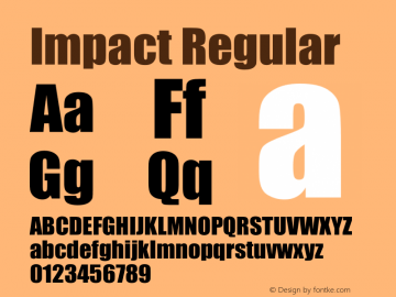 Impact Version 5.00 Font Sample