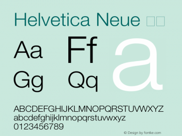 Helvetica Neue 细体 7.1d2e5 Font Sample