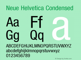 Helvetica Neue LT 57 Condensed 001.000图片样张