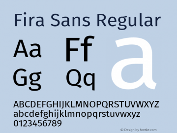 Fira Sans Regular Version 3.107;PS 003.107;hotconv 1.0.70;makeotf.lib2.5.58329图片样张