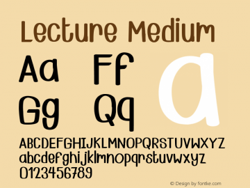 Lecture Version 001.000 Font Sample