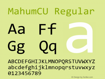 MahumCU Version 1.0 Font Sample