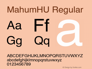 MahumHU Version 1.0 Font Sample