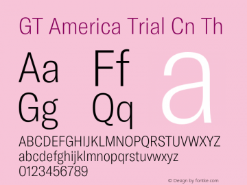 GT America Trial Cn Th Version 1.005 2020-10-21 Font Sample