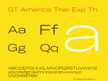 GT America Trial Exp Th Version 1.005 2020-10-21 Font Sample