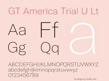 GT America Trial U Lt Version 1.005 2020-10-21 Font Sample