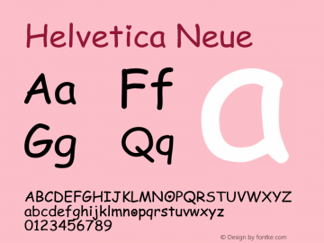 Helvetica Neue 细体 7.1d2e5图片样张