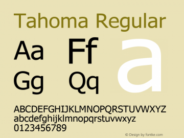 Tahoma Version 3.14 Font Sample