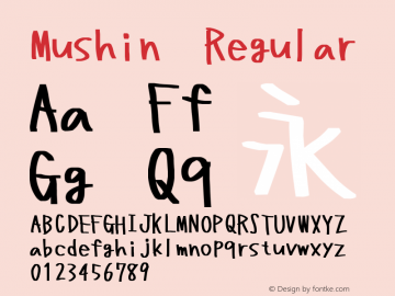 Mushin Regular Version 1.0 Font Sample