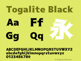 Togalite Black Version 1.0 Font Sample