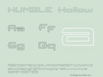 HUMBLE Hollow Version 1.00;March 13, 2021;FontCreator 13.0.0.2683 64-bit Font Sample