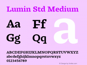 0d4d863b9e43efd6 - subset of Lumin Std Med Version 1.0; 2013 Font Sample