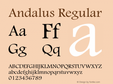 Andalus Version 5.92 Font Sample