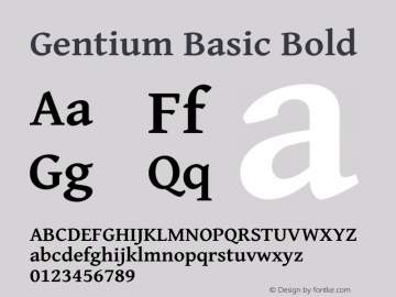 Gentium Basic Bold Version 1.100 Font Sample