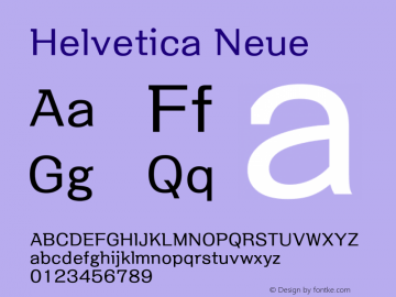 Helvetica Neue 常规体 6.1d12e1图片样张