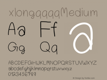 xlongqqqq Version 001.000 Font Sample