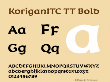 KoriganITC TT Bold v1.0图片样张