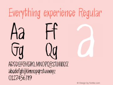 Everything experience Version 1.00 December 22, 2020, initial release Font Sample