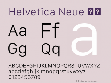 Helvetica Neue 细体 10.0d35e1 Font Sample