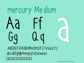 mercury Version 001.000 Font Sample