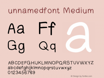 unnamedfont Version 001.000 Font Sample