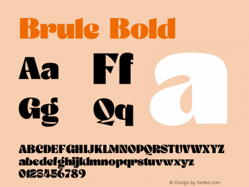 Brule Bold Version 1.000 | FM Demo Font Sample