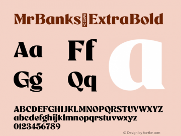 MrBanks ExtraBold Version 2.000 Font Sample