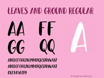 Leaves And Ground Version 1.000 Font Sample