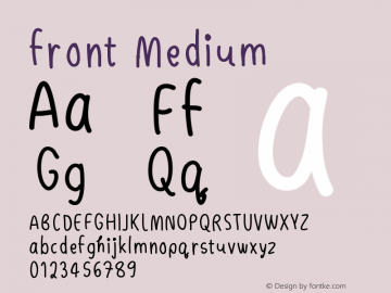 front Version 001.000 Font Sample