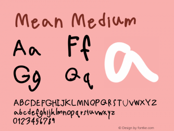 Mean Version 001.000 Font Sample