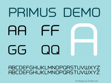 PrimusDEMO Version 1.001 Font Sample