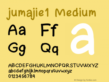 jumajie1 Version 001.000 Font Sample