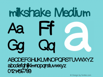 milkshake Version 001.000 Font Sample