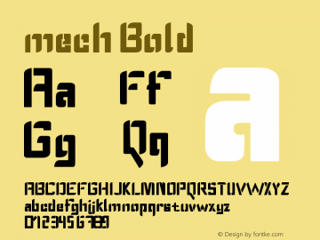 mech Bold Version 1.000;PS 001.000;hotconv 1.0.88;makeotf.lib2.5.64775 Font Sample