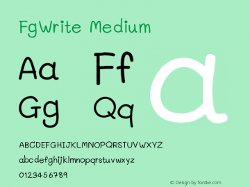 FgWrite Version 001.000 Font Sample