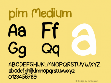 pim Version 001.000 Font Sample