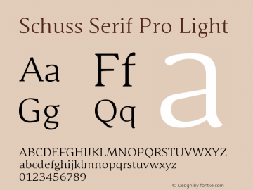 SchussSerifPro-Light Version 001.000 Font Sample