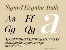 Sigurd Regular Italic Version 1.000;hotconv 1.0.109;makeotfexe 2.5.65596图片样张