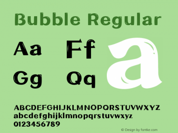 Bubble Version 1.000 Font Sample