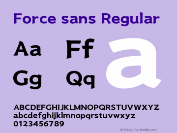 Force sans Version 1.000 Font Sample