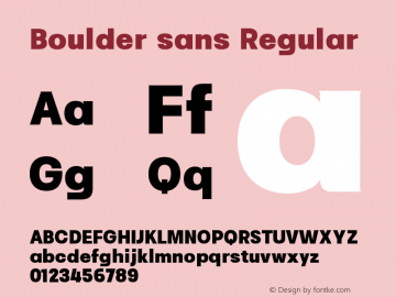 Boulder sans Version 1.000 Font Sample