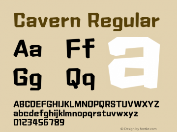 Cavern Version 1.000 Font Sample