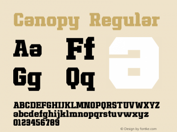 Canopy Version 1.000 Font Sample